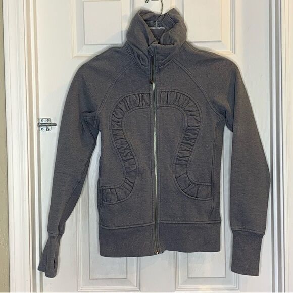 LULULEMON Gray Glitter Cuddle Up Jacket Size 6 - Picture 6 of 8
